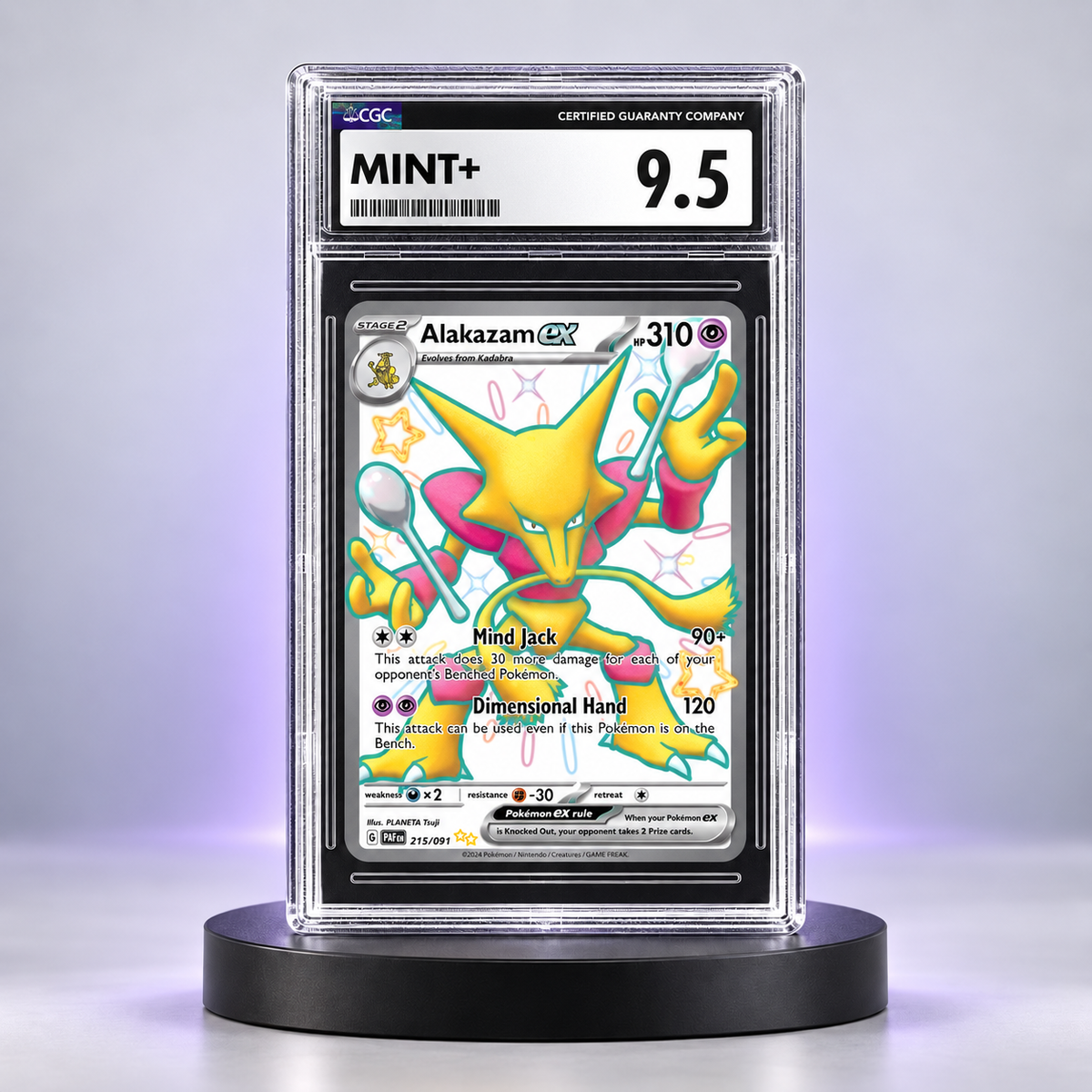 Alakazam ex Shiny graduada CGC 9.5, ejemplo de carta calificada
