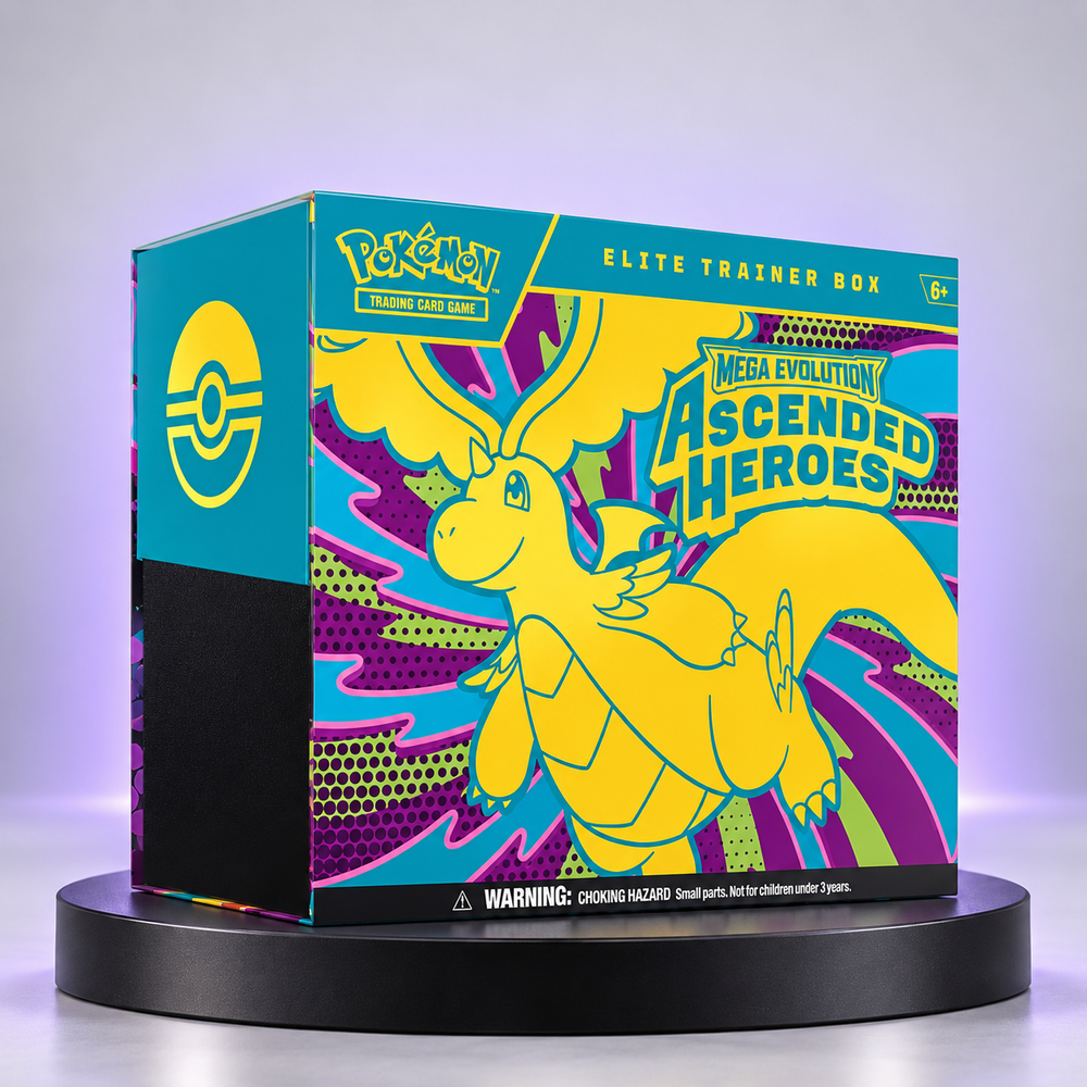 Elite Trainer Box de Pokémon TCG Mega Evolution Ascended Heroes en inglés, sellada de fábrica